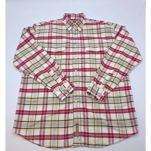 Larry Mahan Cowboy Collection Plaid Long Sleeve Button Up Shirt Men's Size L